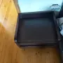 Нощно шкафче с две чекмеджета, естествен фурнир, цвят тъмнокафяв, снимка 4
