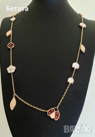 Колие от розово злато - Van Cleef & Arpels VCA Perlée couleurs pendant, снимка 3 - Колиета, медальони, синджири - 54357318