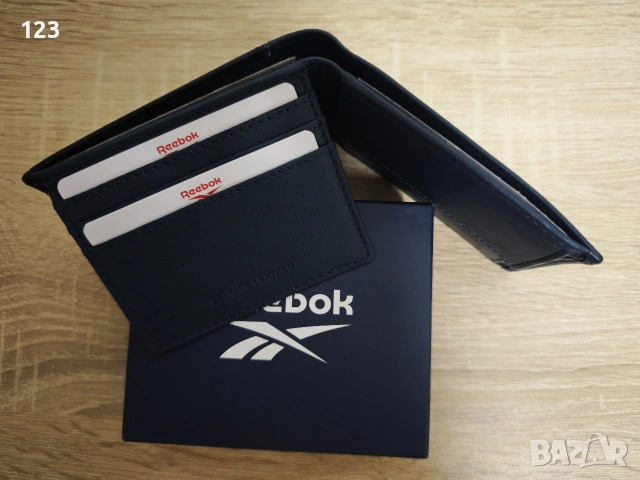 Ново Мъжко пормоне/портфейл Reebok rfid естествена кожа Genuine Leather, снимка 4 - Портфейли, портмонета - 55243717