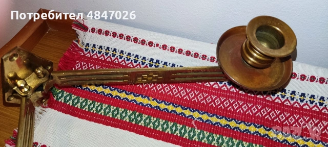 Стари месингови свещници за стена, снимка 8 - Декорация за дома - 54857315