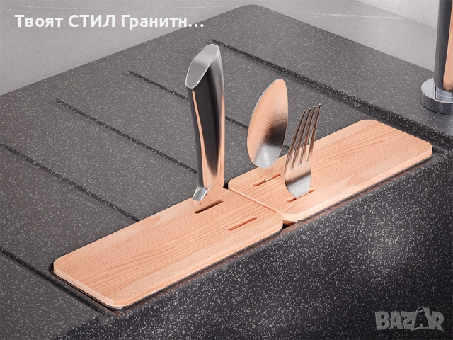 Графит  кухненска мивка от гранит Копенхаген 780x500 SmartSpace Top 60, снимка 8 - Мивки - 54463614