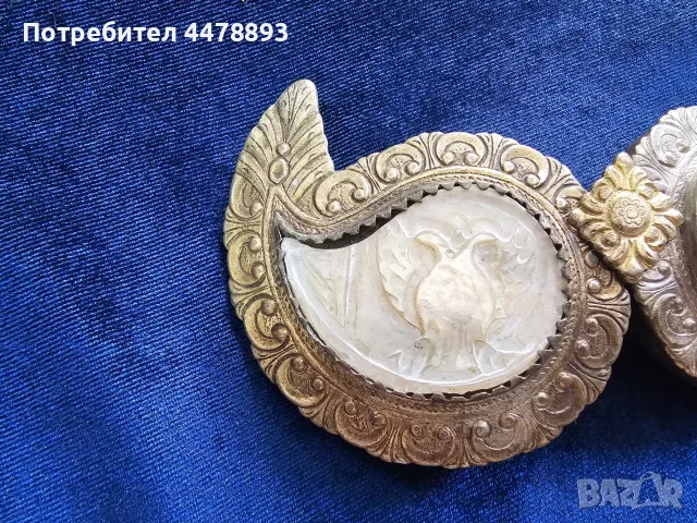 Възрожденски сребърни пафти със седеф. , снимка 2 - Антикварни и старинни предмети - 55670238
