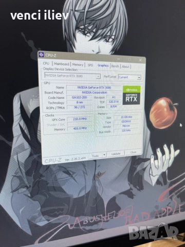 nvidia 3080 founders edition 10 gb vram, снимка 1 - Видеокарти - 55659034