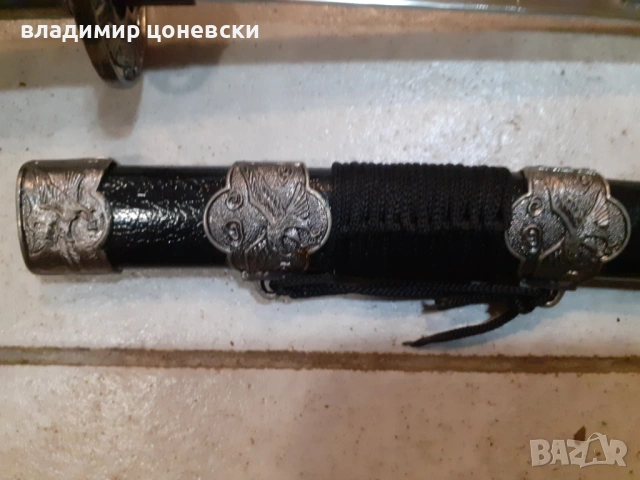 Красив самурайски меч,уакизаши,танто,сабя с глава на орел на дръжката, снимка 5 - Антикварни и старинни предмети - 54381537