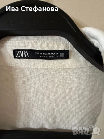 Елегантна луксозна нова бяла рокля риза zara Zara Зара лен ленена вискоза , снимка 5 - Рокли - 54175731