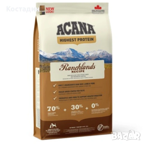 Пълноценна Храна за Кучета от Всички породи - 11.4кг - Ranchlands - Acana