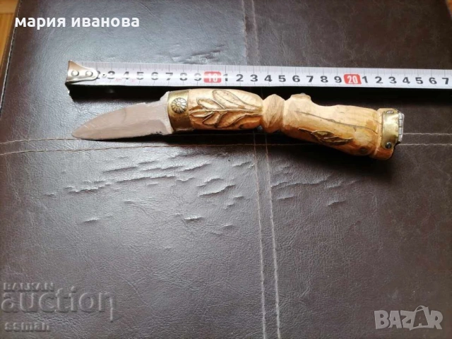 стар нож с украса и тайник-2, снимка 6 - Антикварни и старинни предмети - 54939225