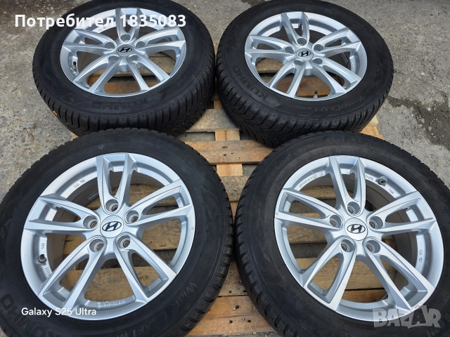 Лети джанти 16ки 5х114.3 Hyundai + зимни гуми 205/60/16 Kumho, снимка 2 - Гуми и джанти - 54013135