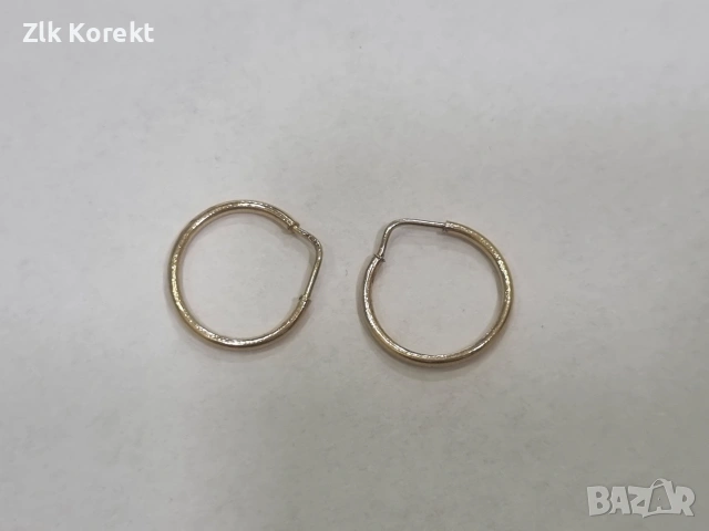 Малки златни обеци хълки 0.81 гр., снимка 2 - Колиета, медальони, синджири - 55050679