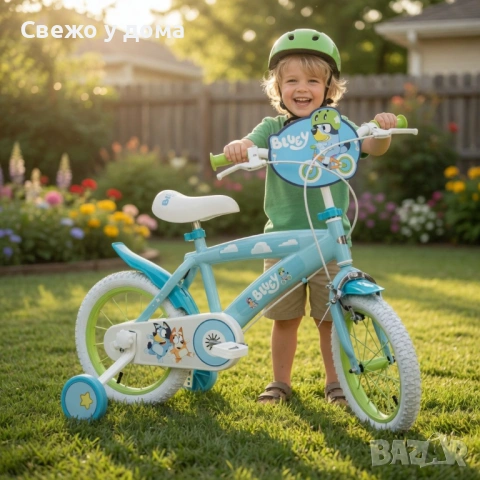 Детски велосипед Hello Kitty 16" с помощни колела, кошница и допълнително задно столче
