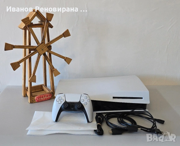Реновирана конзола Sony Playstation 5 Disc, 825GB, 1 джойстик Fat