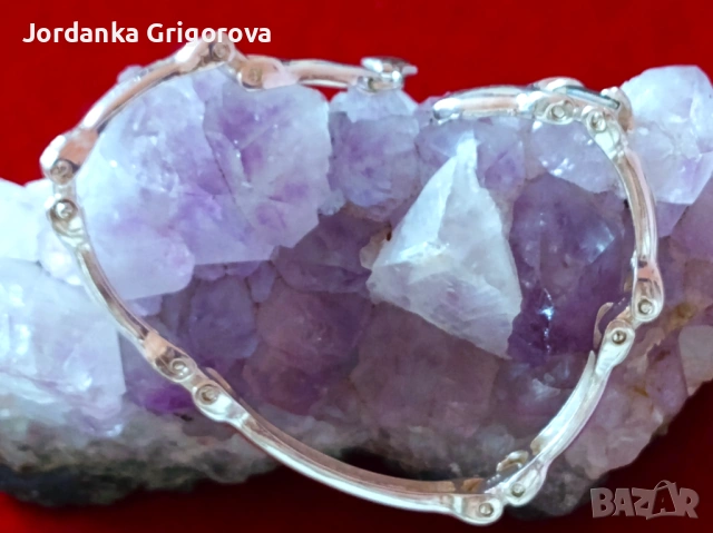 Много хубава сребърна гривна, снимка 5 - Гривни - 54213604