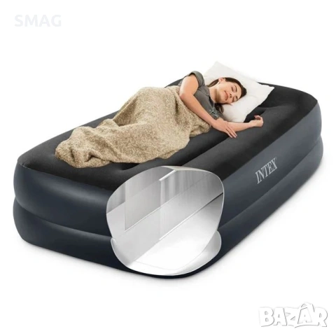 Надуваем дюшек с вградена помпа, 99x42x191 см - Intex_1220855, снимка 3 - Къмпинг мебели - 54514704