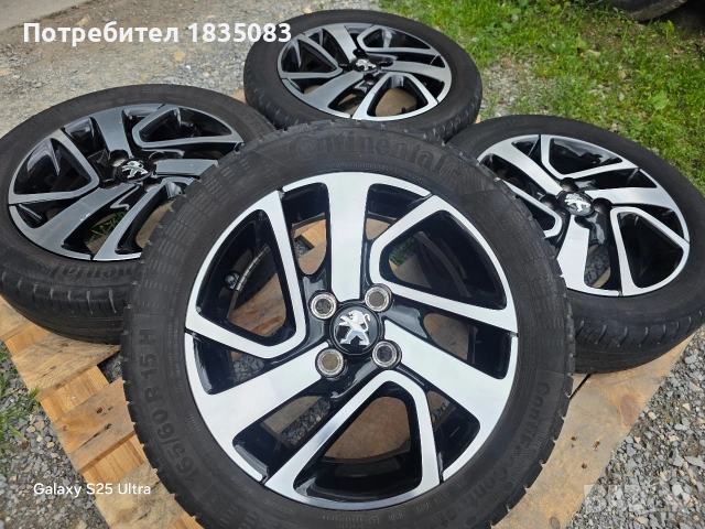 Лети джанти 15ки 4х100 Peugeot, Toyota + летни гуми 165/60/15 Continental