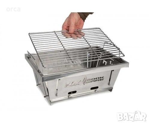 Сгъваемо барбекю Fox Cookware Foldable BBQ компактно стомана, снимка 4 - Екипировка - 54074720