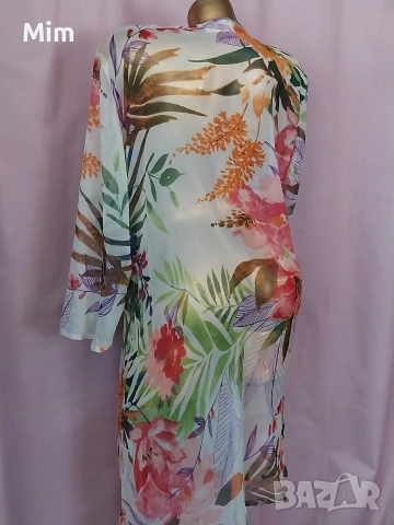 XL/2XL Прозрачна рокля / парео / на цветя, снимка 6 - Рокли - 54446501