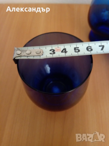 Чаши кобалтово стъкло, снимка 6 - Чаши - 53965571