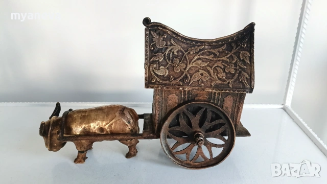 Стара , азиатска, бронзова скулптура от три части, снимка 4 - Статуетки - 54253934