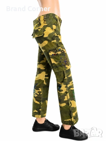 Нови дамски карго дънки Ed Hardy камуфлаж, размер 27, снимка 3 - Дънки - 54911911
