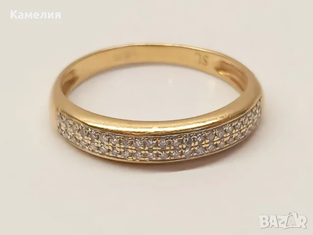 Руско злато. Пръстен с брилианти. , снимка 6 - Пръстени - 55333571