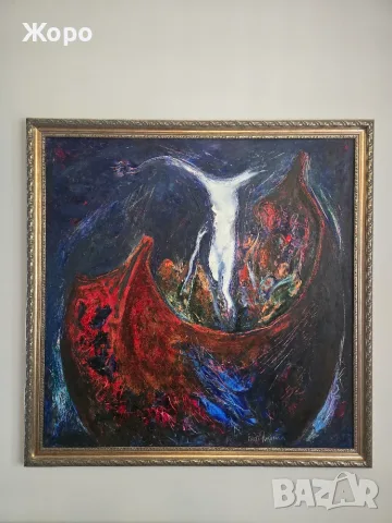 Петър Пиронков – „Червена лодка“ , снимка 2 - Картини - 55501858