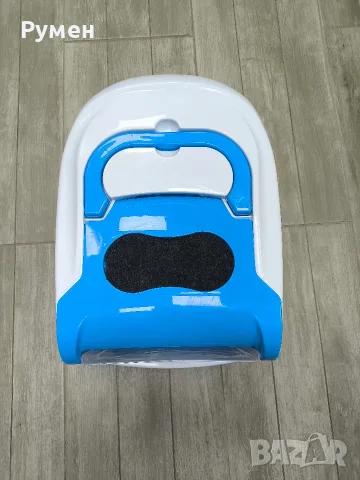 Котешка тоалетна с филтър и цвят бяло и синьо, снимка 5 - За котки - 55562797