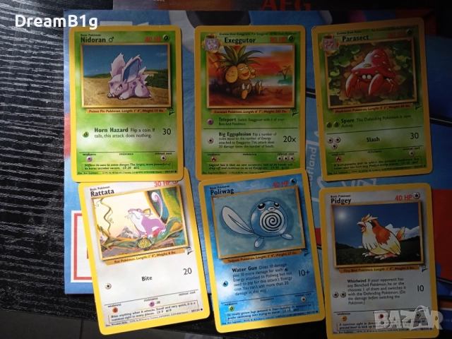Pokemon карти Base Set 1999-2000 като ново, комплект от 6 карти