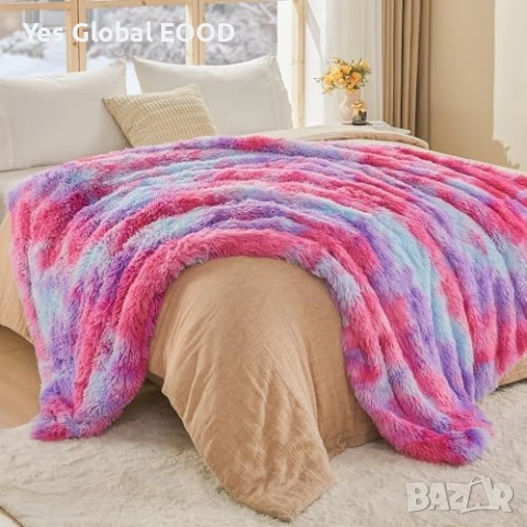 Пухкаво одеяло 150x200см Rainbow Pink Purple, снимка 7 - Олекотени завивки и одеяла - 54923859