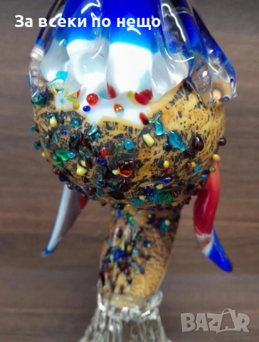 Murano Italy   Glass Cockerel “Французинът” Код P2592, снимка 4 - Декорация за дома - 54814418