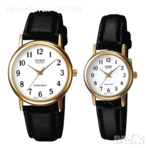 Дамски часовник Casio, черна кожена каишка, златен безел, LTP-1095Q-7B, снимка 11 - Дамски - 54357516
