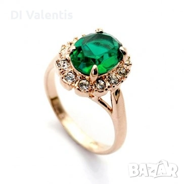 💍 24K Златно Покритие ✨️Дамски Пръстени 💍с Циркон💎 – Зелен, Син, Червен | Лимитирана Серия ⚜️✨️, снимка 11 - Пръстени - 54512901