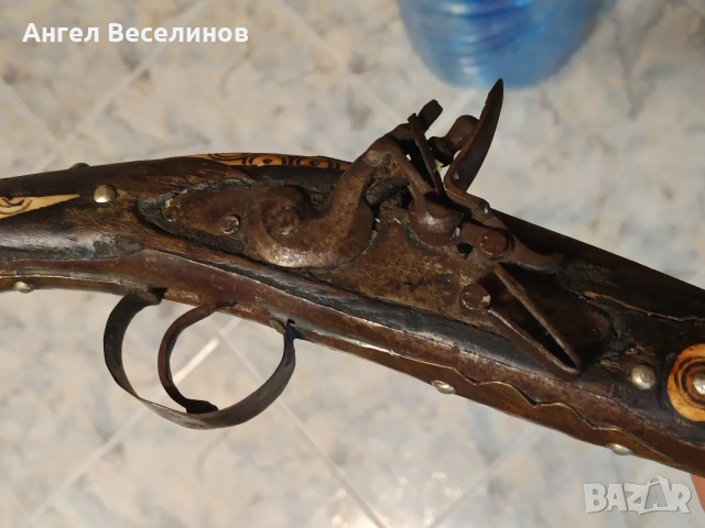 стар кремъчен пищов, снимка 8 - Бойно оръжие - 54067993