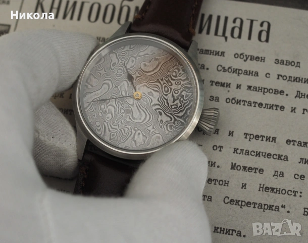 Ръчен часовник ЕТА 6498 с дамасков циферблат, снимка 6 - Мъжки - 54077270