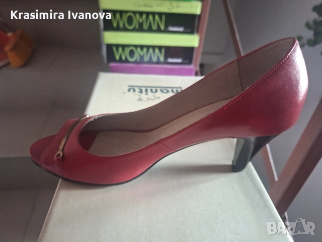 нови обувки естествена кожа,отворени отпред , снимка 4 - Дамски обувки на ток - 54160320