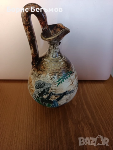 Древногръцка ваза-стомна, многоцветна, ръчно изработена, ръчно рисувана, снимка 6 - Антикварни и старинни предмети - 53986610