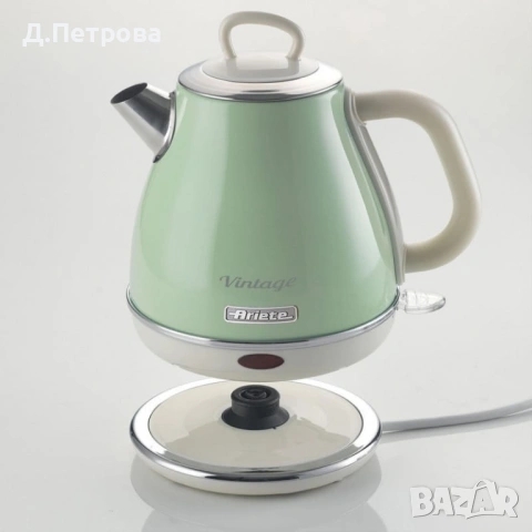 Ariete Vintage – ретро комплект кана + тостер (зелен цвят)