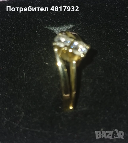 Златен пръстен, диаманти., снимка 3 - Пръстени - 54660358