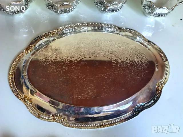 Страхотен Посребрен Сервиз, снимка 6 - Антикварни и старинни предмети - 55453367