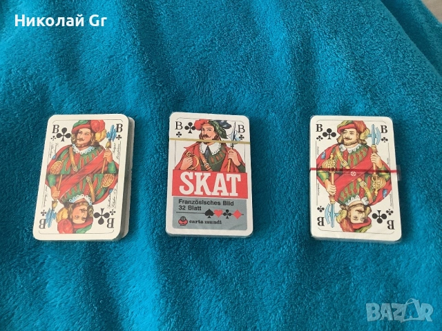 Карти за.игра не се използва отличен състояние произведено в Германия Skat цена за брой