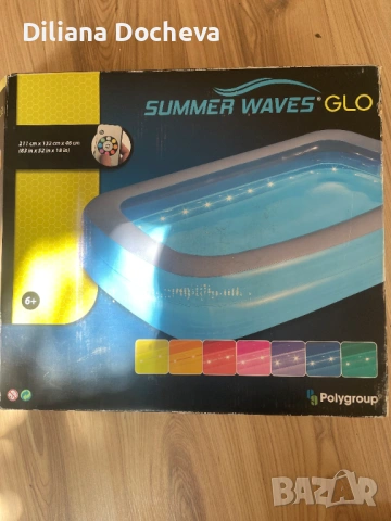 Голям надуваем басейн с лед светлини