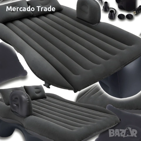 Надуваемо легло за автомобил Mercado Trade, С помпа, Черно, снимка 2 - Аксесоари и консумативи - 54283011