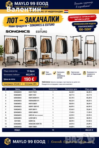 ЛОТ Щендери и закачалки 13бр. SONGMICS