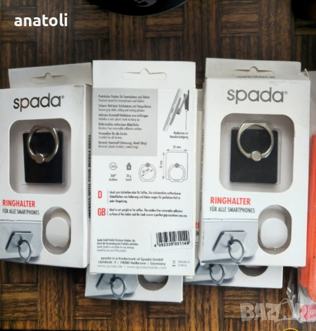 Стойка за смартфон тип пръстен, сребриста, ротация на 360 градуса, снимка 2 - Калъфи, кейсове - 54278162