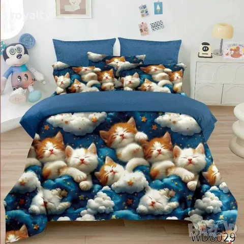 ФЛОРАЛЕН КОМПЛЕКТ С ЛАСТИК, 100% ПАМУК 1 бр. х плик за завивка 200 x 230 cm 1 бр. х долен чаршаф с л, снимка 9 - Спално бельо - 55347880