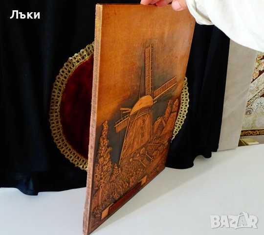 Медно пано,медна картина Вятърна мелница. , снимка 4 - Пана - 55104425