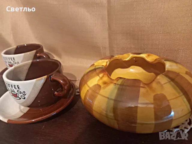 Комплект Чаши за кафе и Пепелник, снимка 7 - Чаши - 55528650