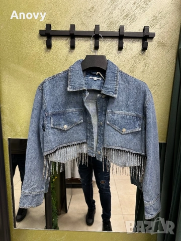 💎 Дънково яке с камъни – къс модел – 39€