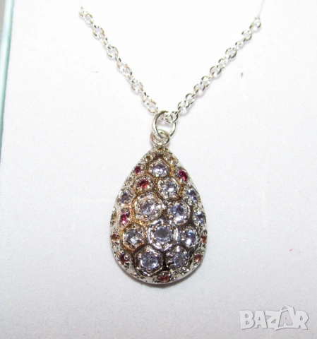 925 сребърно колие с танзанит и гранат родолит