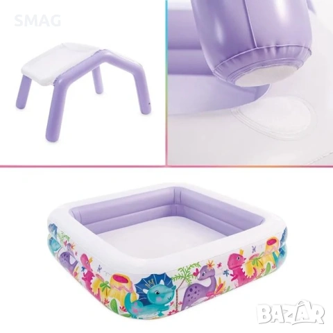 Детски басейн с навес 157x157x122 см - Intex_1101206, снимка 4 - Басейни и аксесоари - 54437725