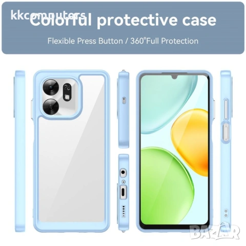Прозрачен TPU+Акрил Калъф за Honor X6d 5G - Airbag, Антиотпечатък, 5 цвята, снимка 5 - Резервни части за телефони - 54517992